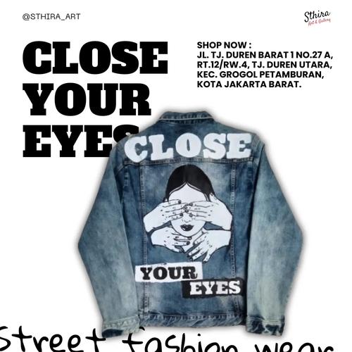 Jual RJ CYE DENIM JACKET PAINTING HAND PAINTING DENIM JACKET
