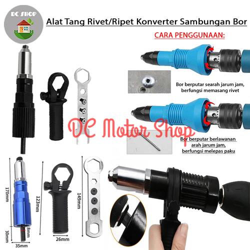 Jual Alat Tang Rivet Ripet Adaptor Konverter Bor Paku Rivet Elektrik ...