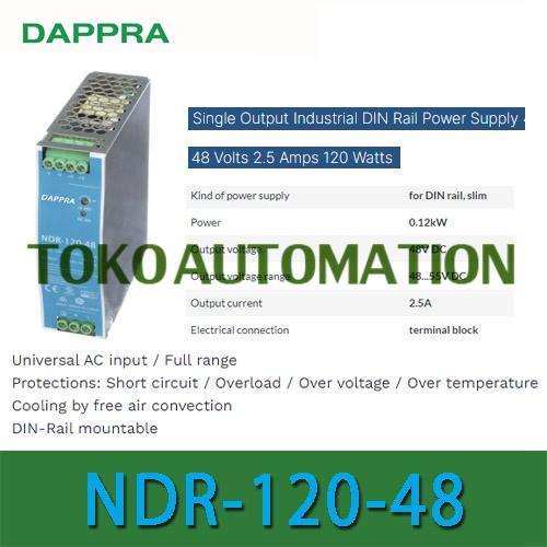 Bloc D'alimentation Rail DIN 120W 48V 2.5A - Alimentation Industrielle Universelle 85-264VAC - NDR-120-48 - 6