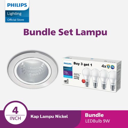 Promo Bundle Set Philips Bohlam Lampu downlight Nickel 9W LED Multipack ...
