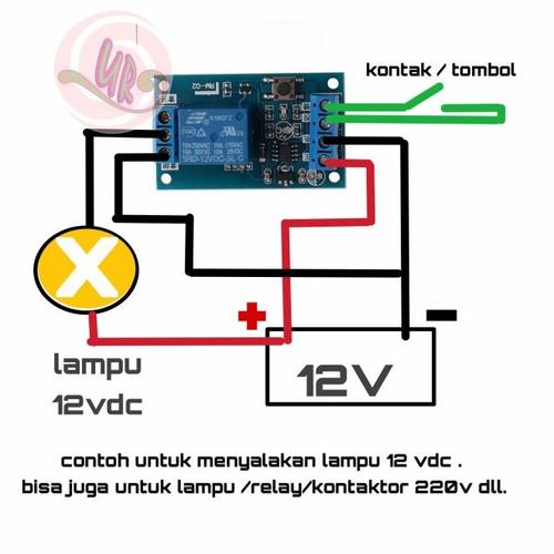 Jual ALAT ON OFF DENGAN SATU TOMBOL BISATABILE FLIP FLOP RELAY 12V ...