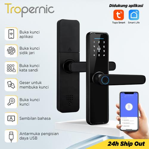 Jual 【Bahasa Indonesia】Tuya WiFi Smart Door Lock Kunci Pintu Rumah with