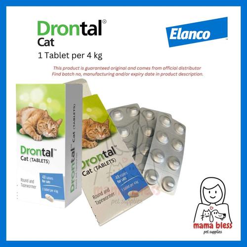 Jual DRONTAL Cat Dewormer Obat Cacing Kucing Original PER TABLET Elanco