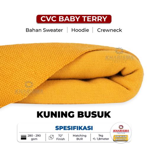Bahan Jaket Sweater Hoodie Babyterry CVC Warna Kuning Mustard Kubus  Kharisma Textile 1Kg (Mix Cotton Baby Terry) bahan saja di Kharisma  Textile