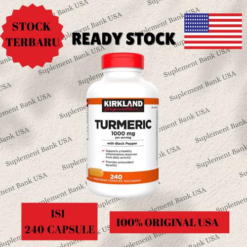 Jual Kirkland Signature Turmeric 1000mg 240 Vegetarian Capsules