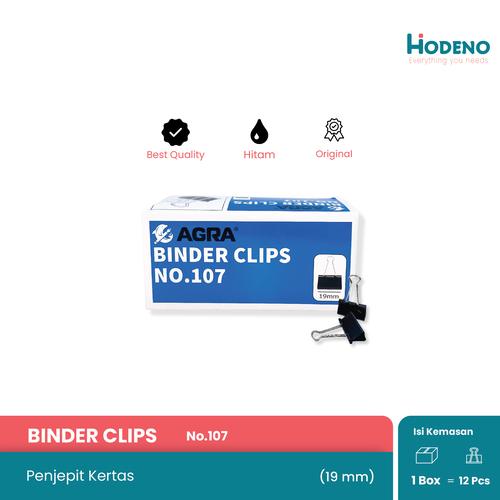 Jual Agra Binder Clip Klip Kertas No. 107 (12 Pcs) Paper Clips