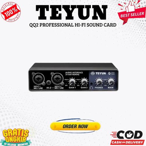 Jual TEYUN HiFi Audio Interface Q22 Amplifier Sound Card Live