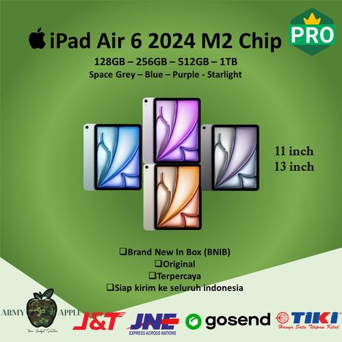 Jual Apple iPad Air 6 2024 M2 Chip 11 13 6th Gen 128GB 256GB 512GB 1TB WiFi Only 11" 128Gb