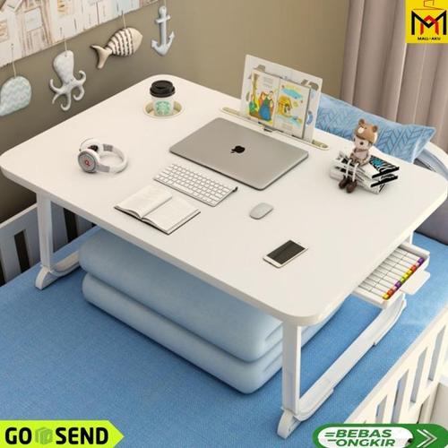 Jual MEJA LIPAT LAPTOP TEMPAT TIDUR DENGAN LACI SANDARAN BUKU & CUP