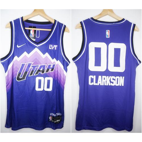 Jual JERSEY BASKET NBA UTAH #00 JORDAN CLARKSON CITY EDITION UNGU