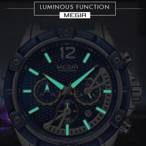 MEGIR 2083 Jam Tangan Pria Analog Chronograph Luminous MGOS Terlaris di F  And S Tokopedia