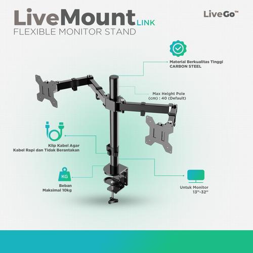 Jual LiveMount Link Bracket Monitor TV Desk Mount - Kota Surabaya ...
