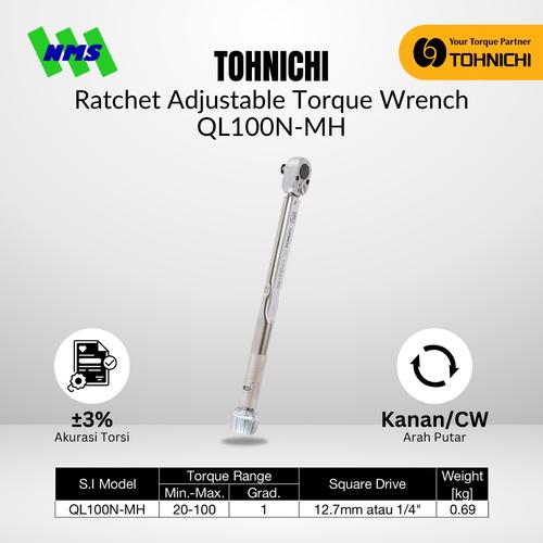 Jual TOHNICHI Adjustable Torque Wrench QL100N4MH Jakarta Barat