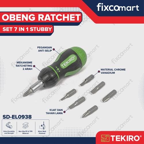Promo Tekiro Obeng Ratchet Set 7 Pcs Stubby / Obeng Mini Set - Jakarta ...