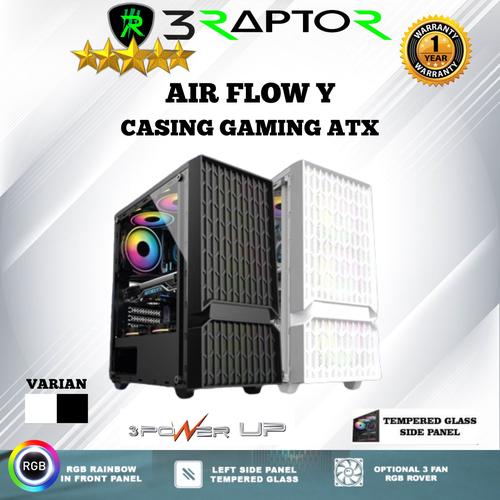 Atx Raptor Gpu Promo Casing Gaming PC ATX RAPTOR AIR FLOW Y Free 3 Fan RGB - Putih ...