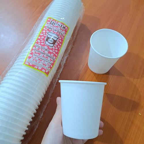 Jual Hot Paper Cup Putih Polos Gelas Kertas Teh Kopi Tahan Panas isi 50 ...