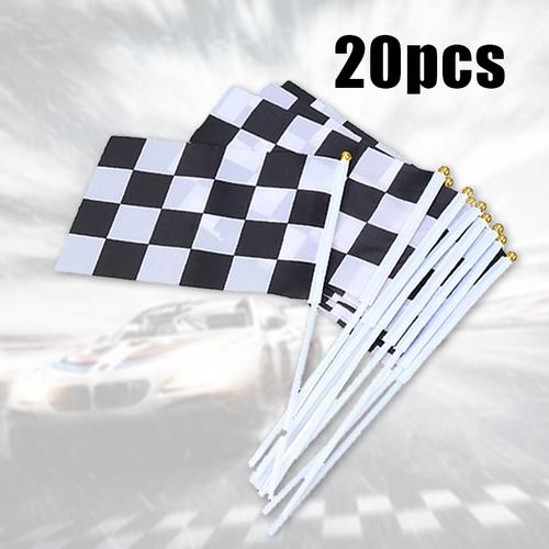 Jual 20pcs Bendera Balap Motif Catur Kotak Hitam Racing Hand Flag