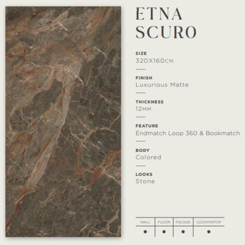 Jual GRANIT BIGSLAB MERK QUADRA UK 320X160CM TIPE ETNA SCURO UNTUK