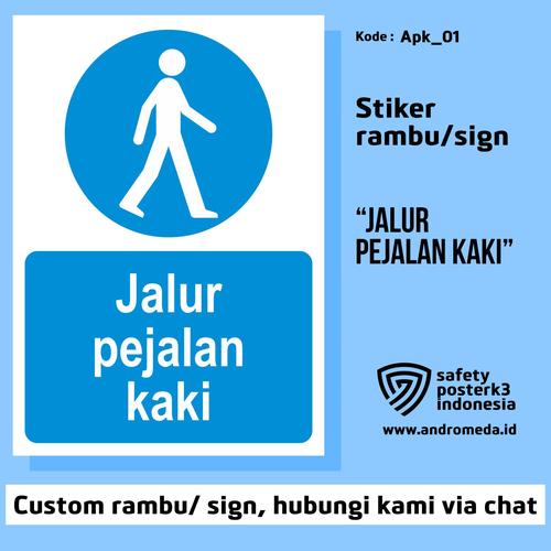 Jual Stiker Vinyl Sign Rambu K3 Jalur Pejalan Kaki - 20x15 cm - Kota ...