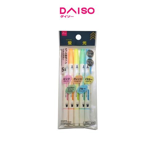 Jual Daiso Double Fluorescent Pen Waterbased Ink 5 pcs Pastel