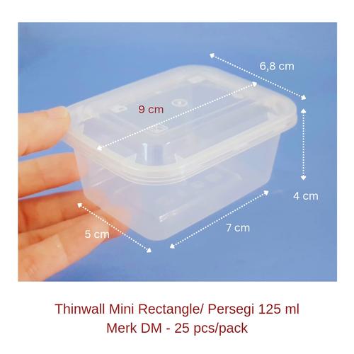 Jual Thinwall Rectangle Mini 125ml / Thinwall Kotak 125ml / Cup Puding ...
