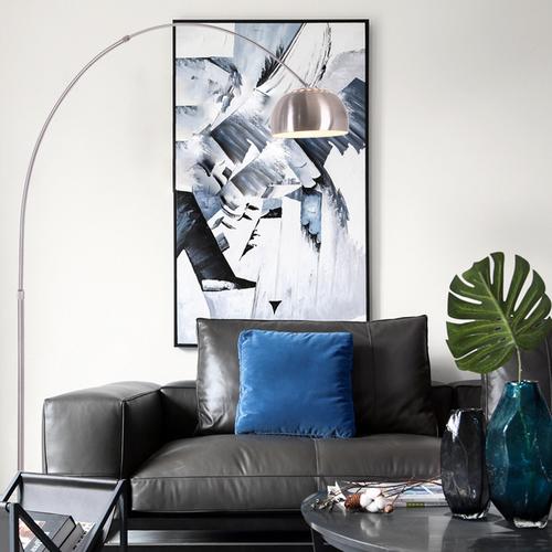 Jual Standing Lamp Lampu Lantai Marble Modern Silver Italian Chrome Arc