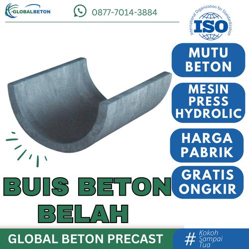 Jual Buis Beton Belah 40cmX100cm Setengah Lingkaran, Gorong Gorong, Cor