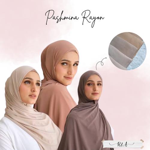 Pashmina Cara Pakai Pleated Shawl R&A Pashmina Kaos Rayon Hijab