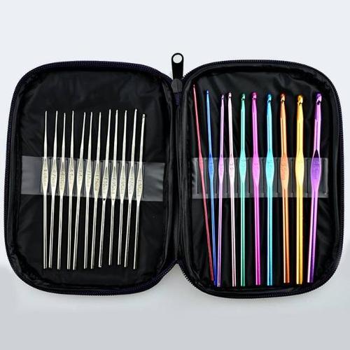 Jual Hakpen aluminium/ jarum rajut/ crochet hook set - Biru - Kab ...