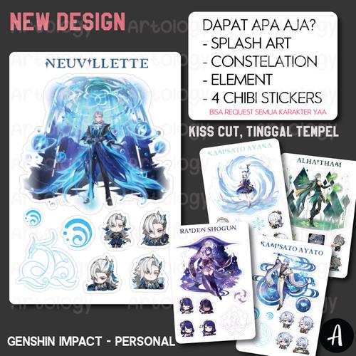 Promo Sticker Set Genshin Impact Chibi Zhongli Ayaka Ayato Kazuha ...