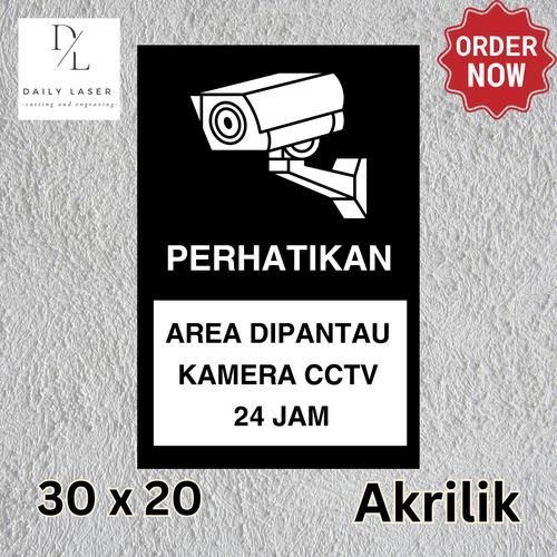 Jual SIGNAGE PERHATIKAN AREA DI PANTAU KAMERA CCTV 30 x 20 CM SIGNBOARD ...