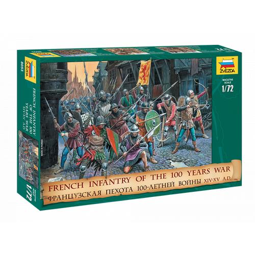 Maquette Plastique à Monter : Infanterie Française De La Guerre De Cent Ans - Échelle 1:72 - Zvezda Neuf