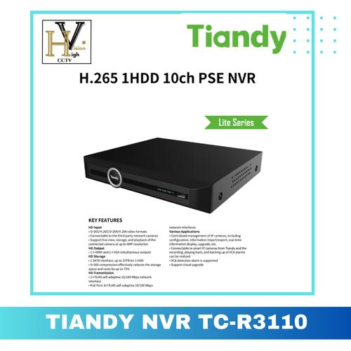 Tiandy Tc R3110 Jual NVR TIANDY + POE 10CH TC-R3110 - Kota Palembang - TJES CCTV ...