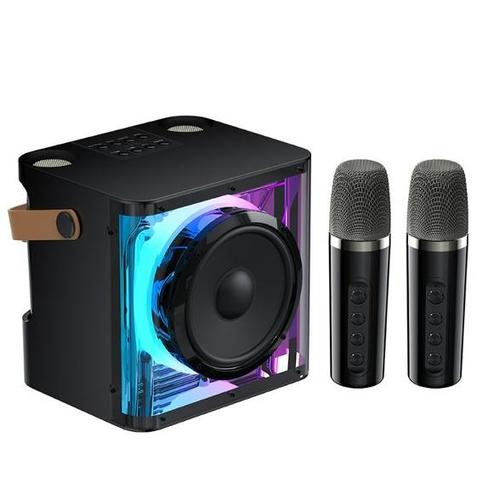 Jual speaker bluetooth RGB karaoke set lengkap speaker bluetooth 2 mic ...