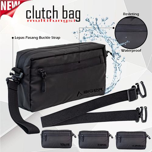 Jual TAS SELEMPANG IN CLUTCHBAG PRIA WANITA Hitam Terbaru