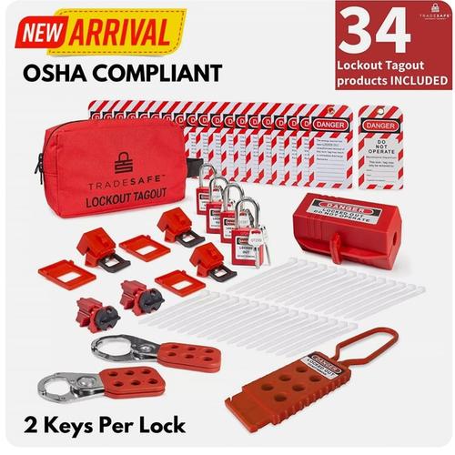 Jual Electrical Lockout Tagout Kit Circuit Breaker Lockout Hasps LOTO ...