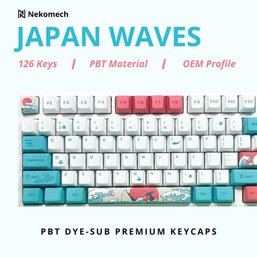 Jual Nekomech Japanese Keycaps Ukiyo Sea Waves - PBT Oem Profile Keycap ...