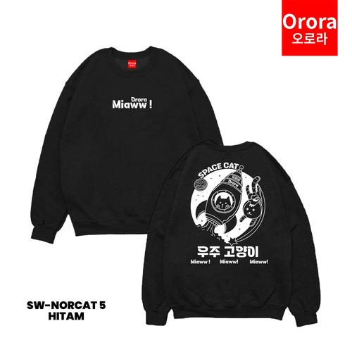 Promo Sweater Pria Wanita Premium Distro Korean 3D Cute Cat Rocket Planet –  Sweater Outerwear Sablon Pria Wanita SWNORCAT5-HITAM, M di Orora - Main Image