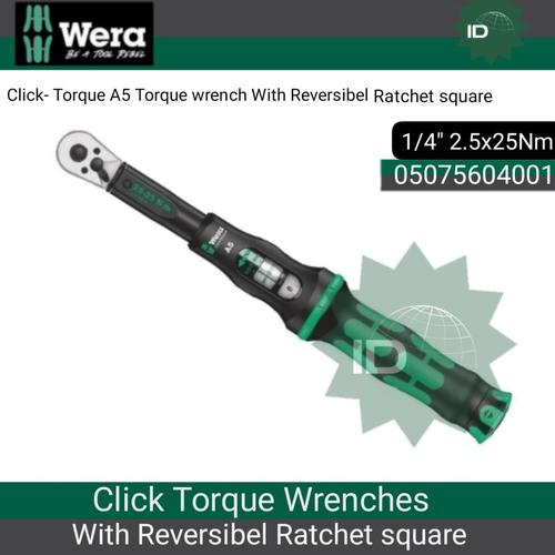 Wera:A5 クリックトルクレンチ 2.5〜25Nm 1/4 343960 オレンジブック 1256577 | Ｗｅｒａ Ａ５ クリックトルクレンチ ２．５〜２５Ｎｍ １