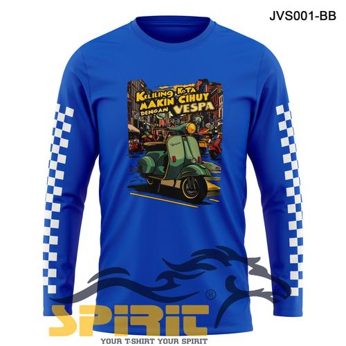Jual kaos Vespa Classic Original Baju Vespa Riding Scooter Lengan