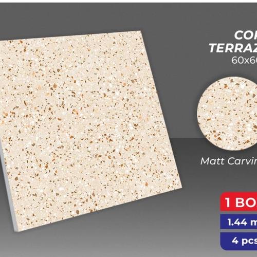 Jual Granit lantai 60×60 INDOGRESS Coral Terrazzo Matt Caving kW 1 kW
