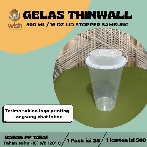 Jual Cup PP Injection / Gelas Plastik 16 oz / (isi 25 pcs) - TUTUP ...