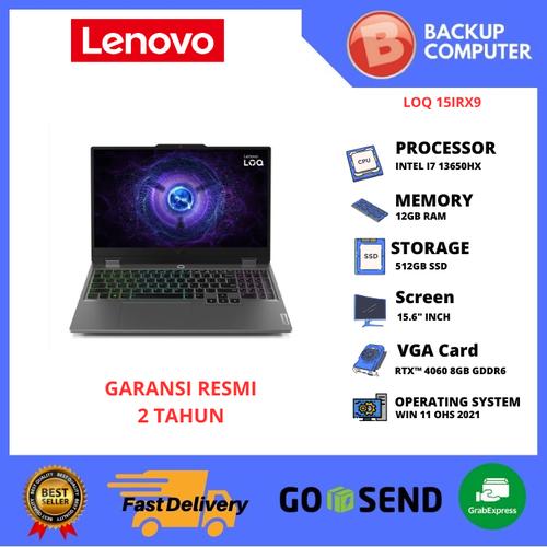LAPTOP LENOVO LOQ 15IRX9 0AGID i7-13650HX 12GB RAM/ RTX 4060 8GB di  Backupcomputer Tokopedia