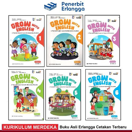 Jual Erlangga Buku Grow With English SD MI Kelas 1 2 3 4 5 6 Mukarto ...