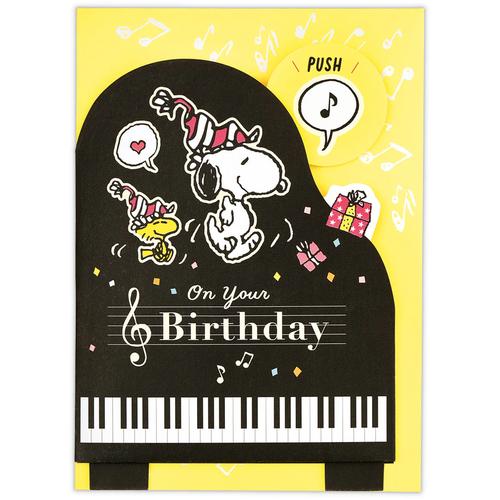Jual GREETING CARD- HALLMARK - PEANUTS- SNOOPY- PIANO- BIRTHDAY CARD ...