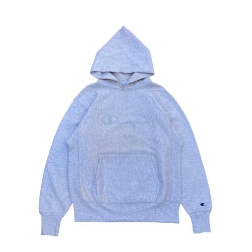 Jual Vintage 90s Champion RW Script Grey Logo Hoodie - Size L 