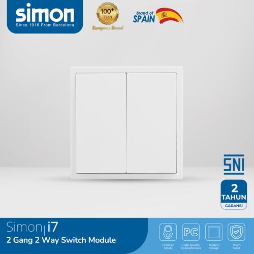 Jual SIMON i7 2 Gang 2 Way Switch Module / Saklar listrik / Saklar on ...