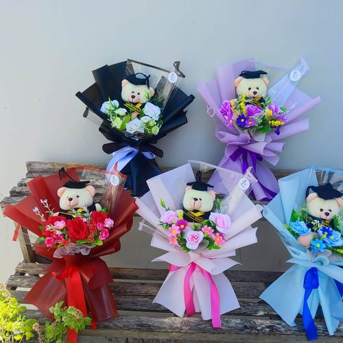 Gấu Tốt Nghiệp Kèm Hoa – Combo Quà Tặng Đẹp, Ý Nghĩa Ngày Ra Trường 4 Jual Buket boneka wisuda murah, buket bunga uang snack - Kab. Sidoarjo ...