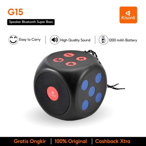 Promo KISONLI Speaker Bluetooth G15 TWS Super Bass 5.0 Portable With ...