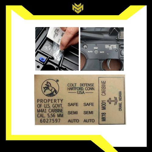 Jual Water Gel Blaster Metal Sticker Decals Set Tactical M4A1 MK18 WGG ...